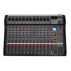 DEPUSHENG DX12 Professional Audio Mixer 12 Channel Studio Audio Console USB MP3 Input 48v Phantom Power DJ Console