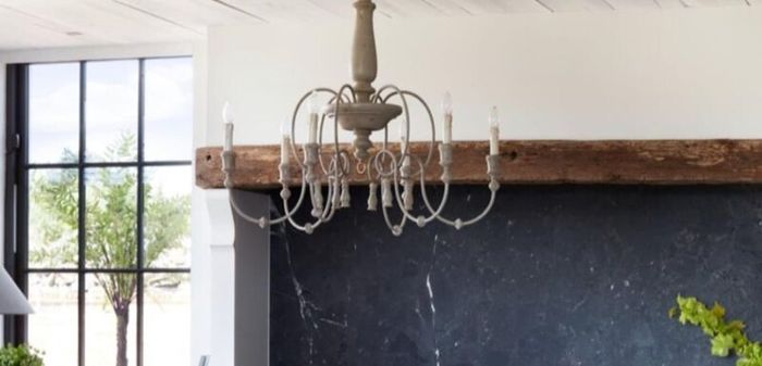 CHANDELIER  6-Light, Curved Iron Arms