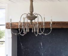 CHANDELIER  6-Light, Curved Iron Arms