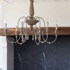CHANDELIER  6-Light, Curved Iron Arms