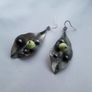 Handmade leaf shaped earrings, silver hooks, leaves earrings Image 8