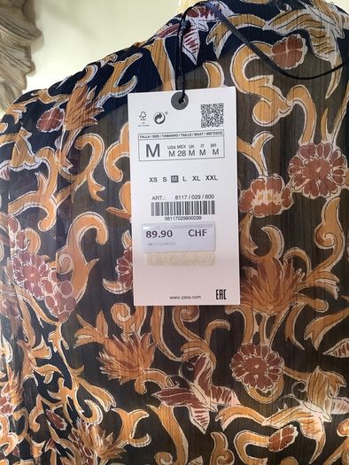 Zara parsley print dress, new, size M