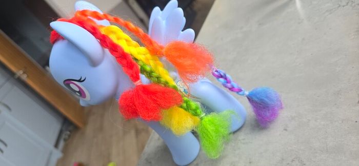 8 inch Rainbow Dash Styling Large braided Hair Brushable 2013 HTF MLP G4 My Little Pony