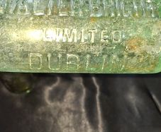 Antique Bottles with Embossed Names, Dublin etc. PRICE IS FOR 1 ONLY.