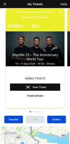 Westlife Concert Ticket/s for sale