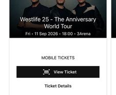 Westlife Concert Ticket/s for sale