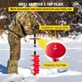 Ice Drill Auger, 8\" Diameter Nylon Ice Auger, 39\" Length Ice Auger Bit,Auger Drill with 11.8\" Extension Rod,Auger Bit with Drill Adapter,Top Plate & Blade Guard for Ice Fishing Ice Burrowing Image 5
