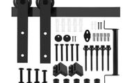 2 set of 6.6FT Sliding Rail Barn Door Hardware Kit, 200cm