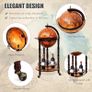 Globe Bar, Globe Bar Made of Eucalyptus, World Globe Bar Trolley with Wheels, Retro Home Bar, Mini Bar for Wine Glasses and Wine Bottles (Brown) Image 4