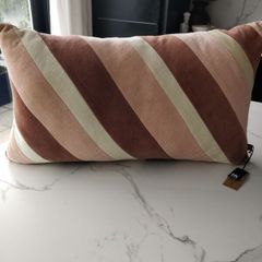HK Living velvet striped cushion rose
