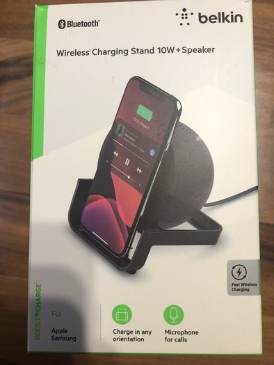 wireless phone charger stand with 10w speaker Brand New