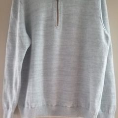 Designer Knitwear Inis Meain Linen Sweater with half zip