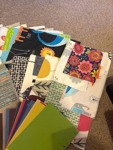 fabric from fabric books and colour cards