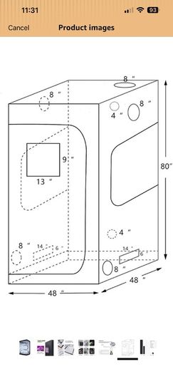 Large indoor grow tent 120x120x200