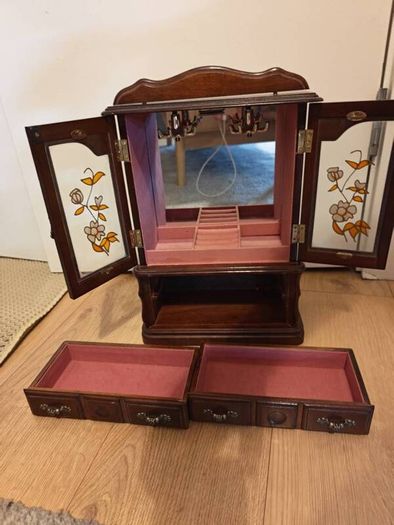 Beautiful Antique Wooden Jewellery Cabinet