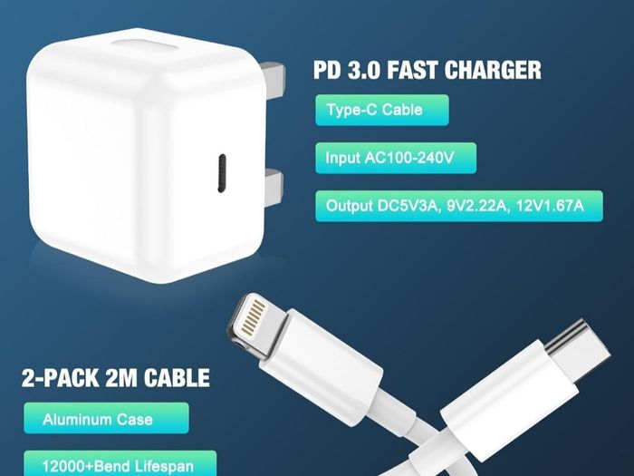 iPhone Charger Fast Charge 2Pack Fast Apple Charger Cable 2M/6FT iPhone Fast charger with USB C To Lightning Cable for iPhone 14 13 12 11 Pro Max XS XR X 8 7 6 Plus 5, iPad and iPod
