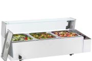 3-Pan Commercial Food Warmer,3 x 8QT Electric Steam Table w/Glass Cover,1500W Countertop Stainless Steel Buffet Bain Marie