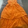 Michelle Keegan Orange Halter neck midi dress Image 7