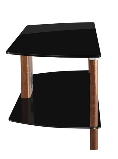 Alphason Century 1200 TV Stand - Walnut & Black Glass - ADCE1200-BLK