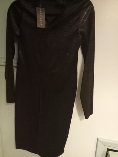 ladies black velvet midi dress new size 10 new look