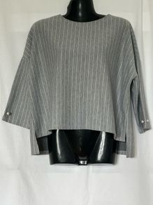 Stradivarius long sleeved top with pearl detail on sleeves, size M