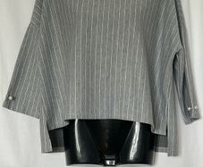 Stradivarius long sleeved top with pearl detail on sleeves, size M