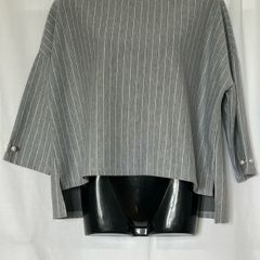 Stradivarius long sleeved top with pearl detail on sleeves, size M