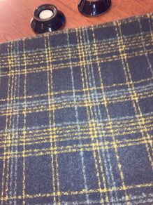 Miss Sparrow of London double sided scarf - teal blue and mustard check - Brand new