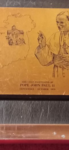 Pope John Paul II - Copper/wood Plaque 1979
