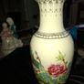 Chinese porcelain vase from the Jingdezhen region featuring a hand painted peacock and floral motif., Postage Available Image 2