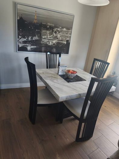 marble effect table and chairs