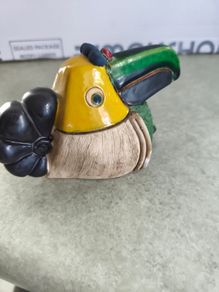 1950s Hand Painted El Palomar Ken Edwards Mexican Pottery Toucan Bird Figurine | Mexican Folk Art Ceramic Tonala Bird Sculpture