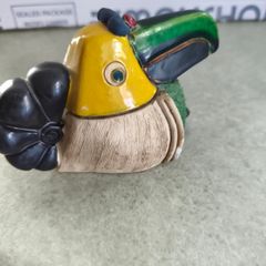 1950s Hand Painted El Palomar Ken Edwards Mexican Pottery Toucan Bird Figurine | Mexican Folk Art Ceramic Tonala Bird Sculpture