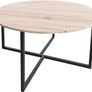 SALE | Round Coffee Table Tea Table Round Coffee Table for Living Room with Metal Legs, Black+White oak Image 3