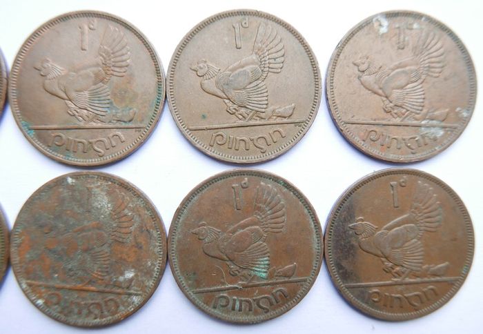 Vintage- Ireland, 1 Pingin Bronze Coins