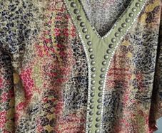 Per Una khaki tones studded top Sz 10 (Fit 10-14 uK)