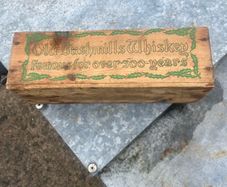 Rare Old Bushmills whiskey wooden box