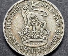 1936 United Kingdom 1 Shilling - George V silver coin