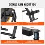 Inversion Table, 300lbs Capacity Heavy Duty Inversion Table, Decompression Back Stretcher Machine, Strength Training Equipment with Headrest, Ankle Lock, Adjustable Protective Belt, Orange/Black Image 4