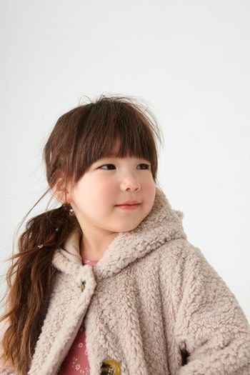 Cosy Pink girls coat with ears on hood size 5-6
