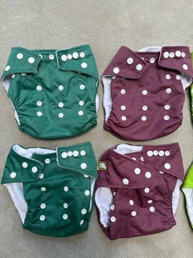 LittleLamb One Size Pocket Nappies 6 with 12 Bamboo Boosters