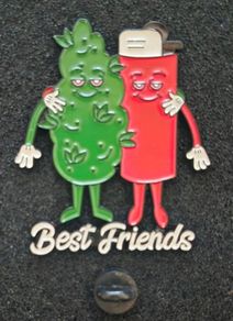Best friends, pin back badge.