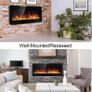 Electric Fireplace Touch Screen Glass Panel Colorful Flame Insert Wall Mounted Heater Remote Control with Crystal&Log Set,900/1800W (FREE POSTAGE) Image 2