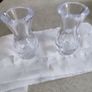 Set of 2 Beautiful Vintage Irish Signed Peter O'Farrell crystal artist Clear Crystal Bud Vase. Image 5
