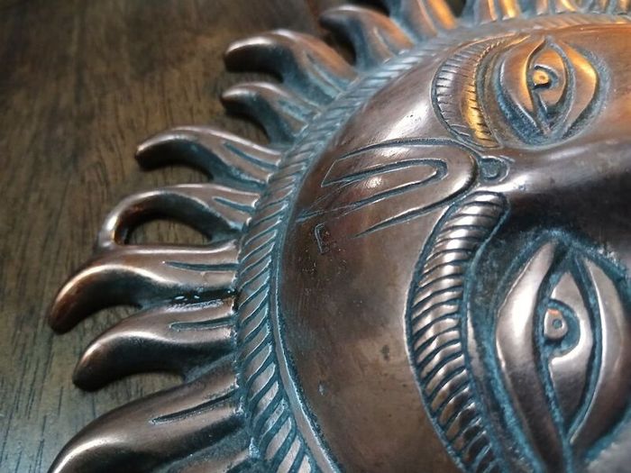 Copper Sun God Wall Hanging