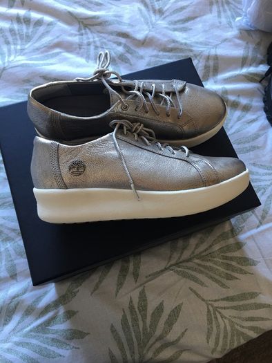 New Timberland silver trainers