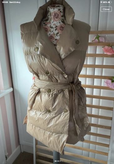 gilet Bnwt Azara beige tie belt gilet TU sizing