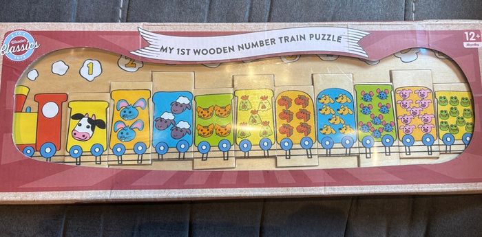 Wooden number jigsaw - train