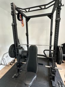 Commercial Power Rack + Jammer Arms + Cable System + Attachments + Flooring