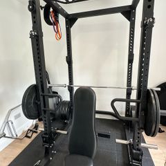 Commercial Power Rack + Jammer Arms + Cable System + Attachments + Flooring
